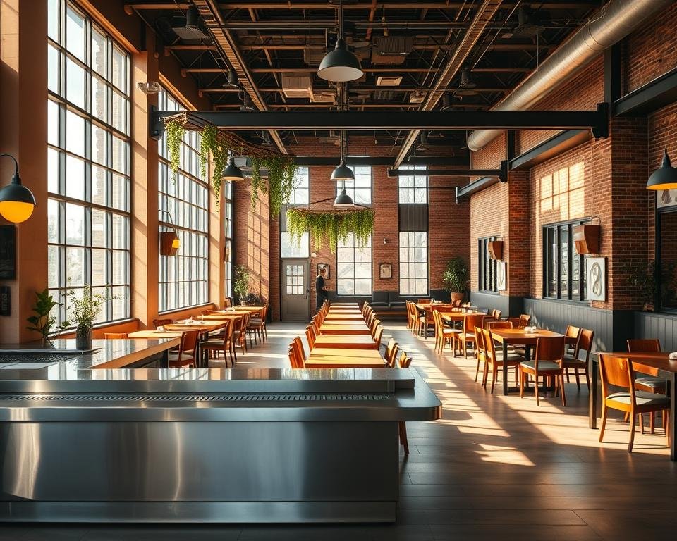 A modern, open-plan Chipotle-inspired restaurant, bathed in warm, natural lighting that streams through large windows. In the foreground, an inviting ordering counter with a sleek, stainless steel design and a prominent Chipotle-esque logo. Beyond, a middle ground filled with rustic wooden tables and chairs, creating a casual, community-driven atmosphere. In the background, exposed brick walls and hanging greenery add an organic, artisanal touch, reflecting the brand's emphasis on fresh, high-quality ingredients. The overall mood is one of approachable sophistication, capturing the essence of a Chipotle-inspired dining experience. A modern, open-plan Chipotle-inspired restaurant, bathed in warm, natural lighting that streams through large windows. In the foreground, an inviting ordering counter with a sleek, stainless steel design and a prominent Chipotle-esque logo. Beyond, a middle ground filled with rustic wooden tables and chairs, creating a casual, community-driven atmosphere. In the background, exposed brick walls and hanging greenery add an organic, artisanal touch, reflecting the brand's emphasis on fresh, high-quality ingredients. The overall mood is one of approachable sophistication, capturing the essence of a Chipotle-inspired dining experience.